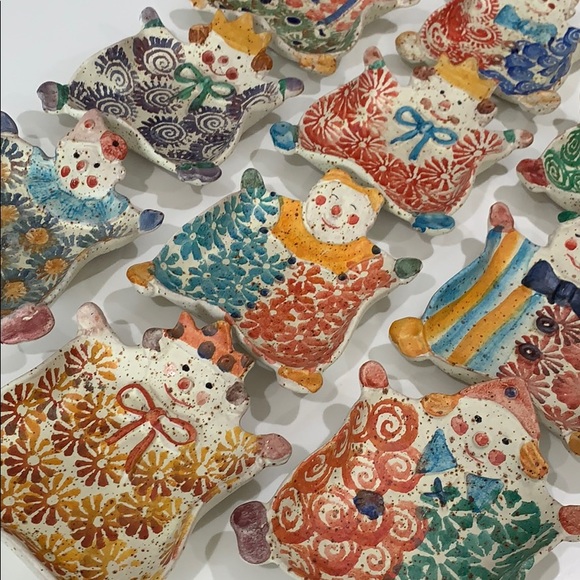 10 Hand painted Italian Clowns